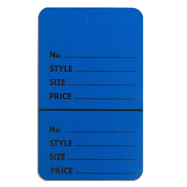 Perforated merchandise tags without strings 1-3/4"x2-7/8" - dark blue