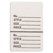 Perforated merchandise tags without strings 1-1/2"x1-3/4" - white