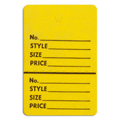 Perforated merchandise tags without strings 1-1/2"x1-3/4" - yellow