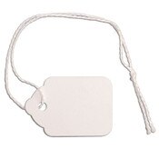 Merchandise tag #3 with string 7/8"x1-1/4" - white