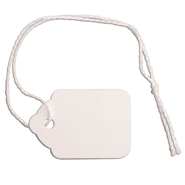 Merchandise tag #3 with string 7/8"x1-1/4" - white