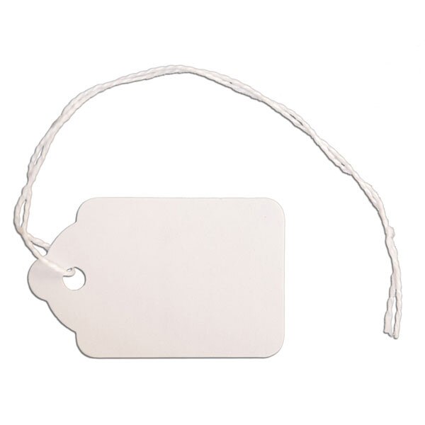 Merchandise tag #5 with string 1-1/8"x1-3/4" - white