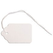 Merchandise tag #6 with string 1-1/4"x1-7/8" - white