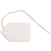 Merchandise tag #6 with string 1-1/4"x1-7/8" - white