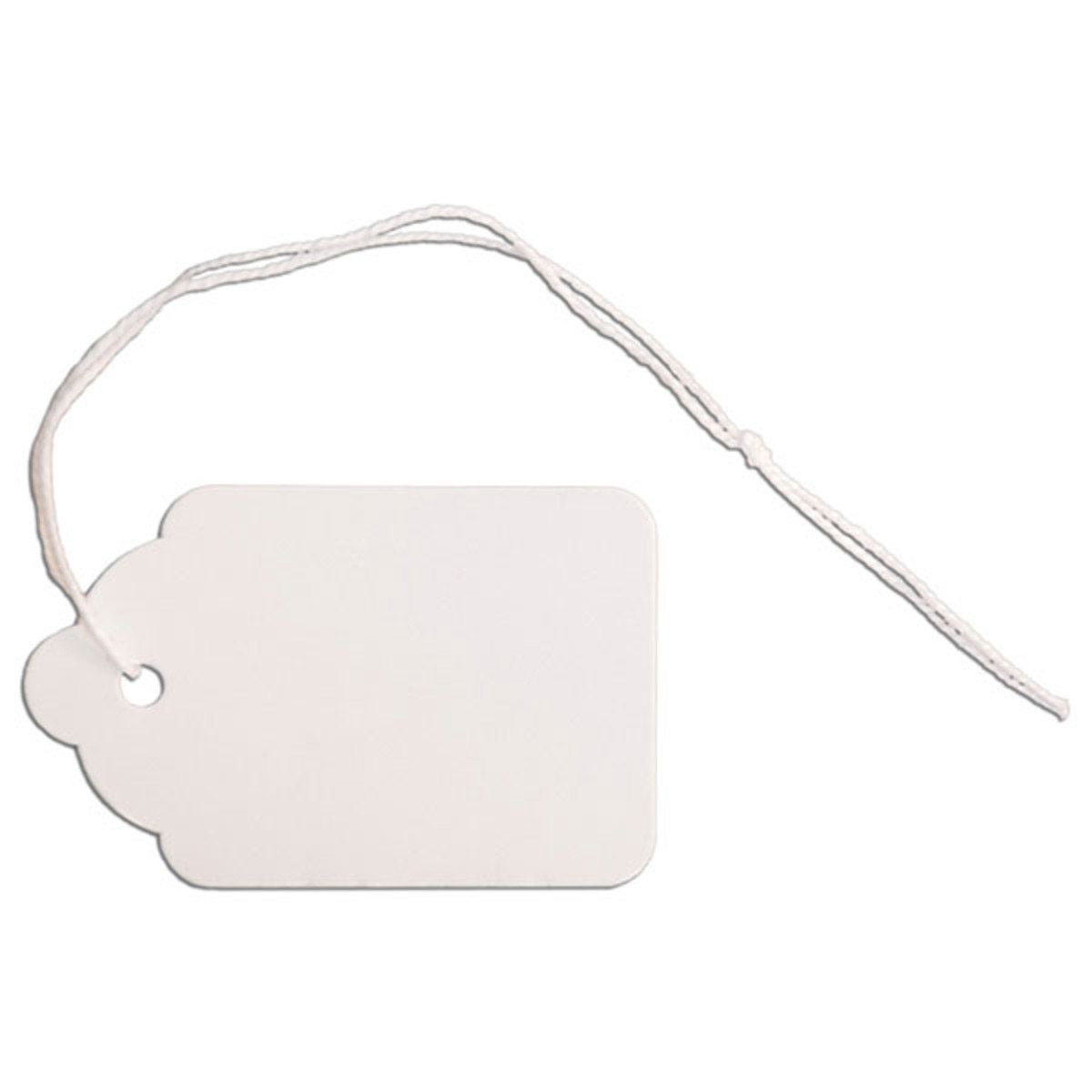 Merchandise tag #6 with string 1-1/4"x1-7/8" - white