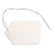 Merchandise tag #7 with string 1-1/2"x2-1/8" - white