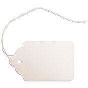 Merchandise tag #8 with string 1-5/8"x2-5/8" - white