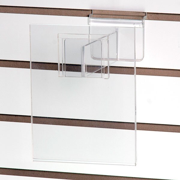 Acrylic slatwall sign holder 5-1/2"w x 7"h with 6" extender