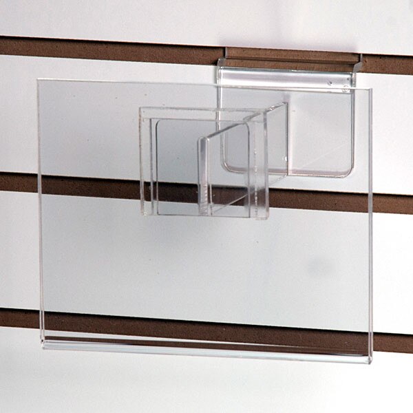 Acrylic slatwall sign holder 7"w x 5-1/2"h with 6" extender