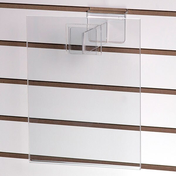 Acrylic slatwall sign holder 8-1/2"w x 11"h with 6" extender