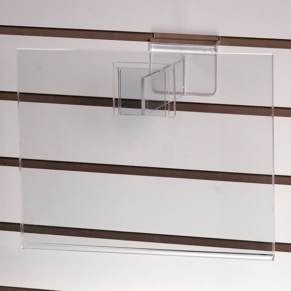 Acrylic slatwall sign holder 11"w x 8-1/2"h with 6" extender
