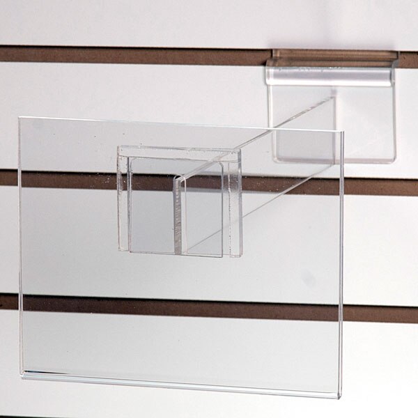 Acrylic slatwall sign holder 7"w x 51/2"h with 12" extender