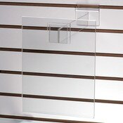 Acrylic slatwall sign holder 8-1/2" w x 11"h with 12" extender