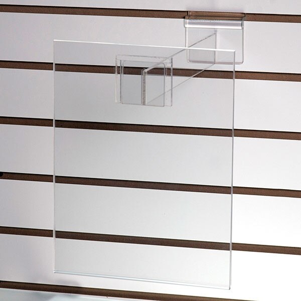 Acrylic slatwall sign holder 8-1/2" w x 11"h with 12" extender