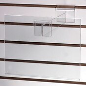 Acrylic slatwall sign holder 8-1/2"w x 11"h with 12" extender