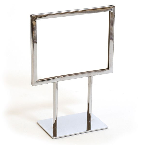 Counter top sign holder with double stem 7"w x 5-1/2"h - chrome