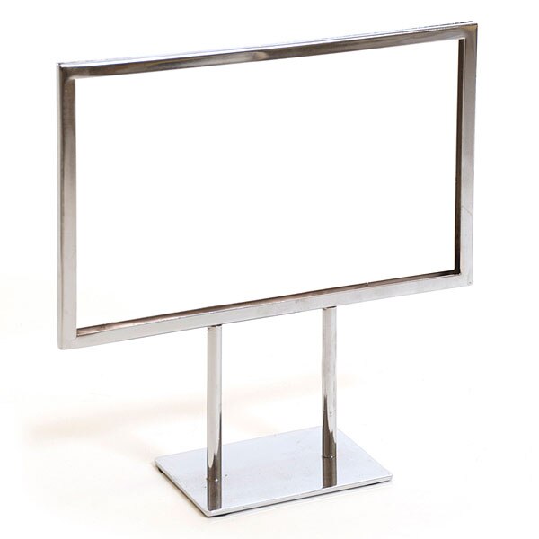 Counter top sign holder with double stem 11"w x 7"h chrome