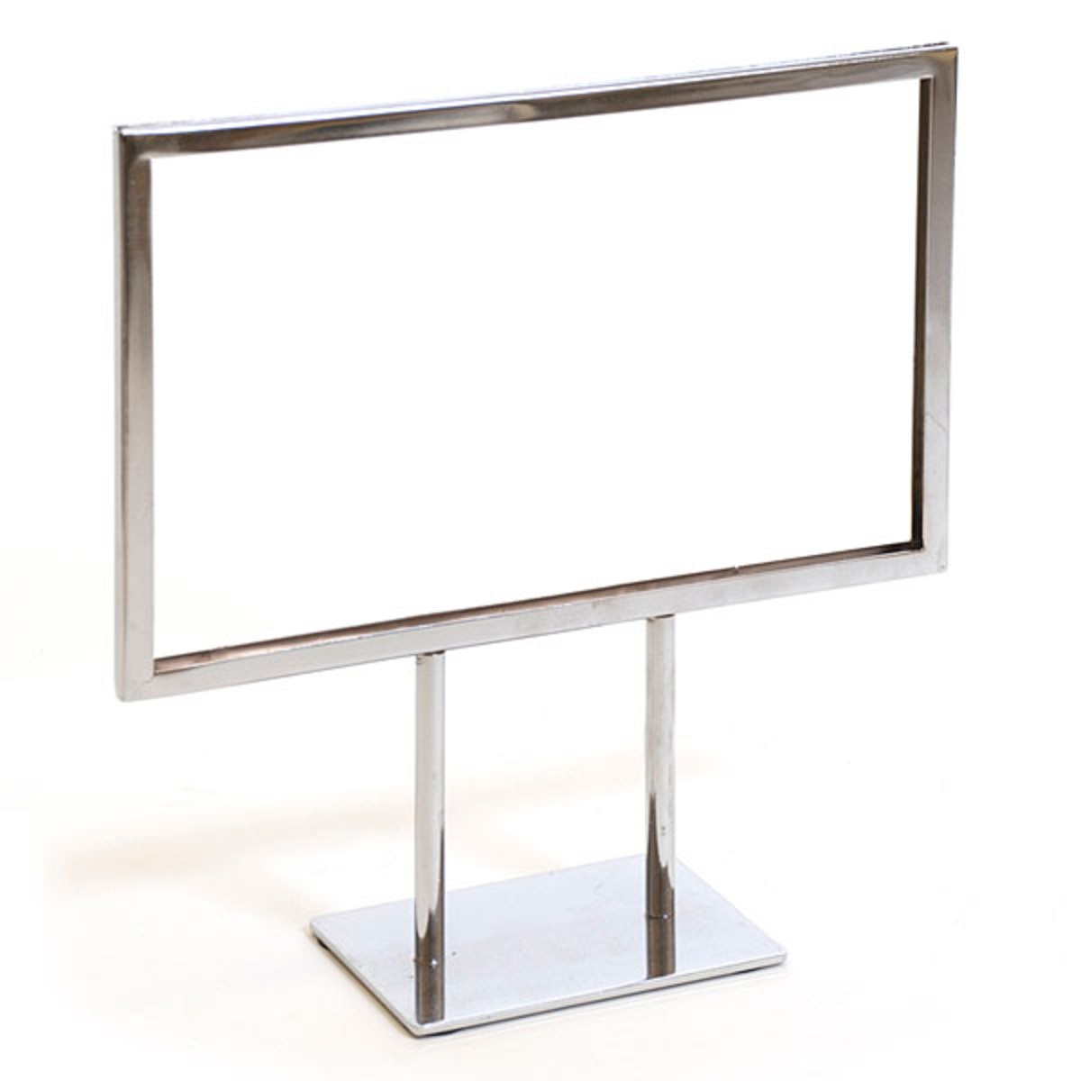 Counter top sign holder with double stem 11"w x 7"h - chrome