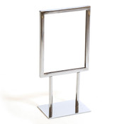 Counter top sign holder with double stem 5-1/2"w x 7"h - chrome