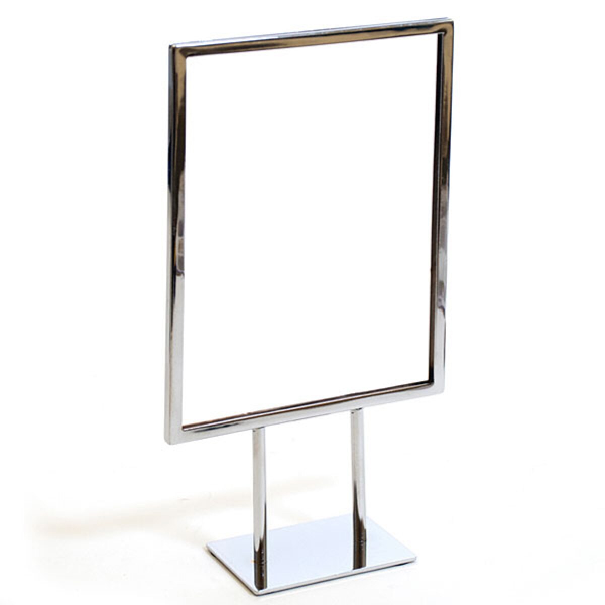 Counter top sign holder with double stem 8-1/2"w x 11"h - chrome