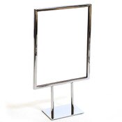 Counter top sign holder with double stem 8-1/2"w x 11"h - chrome