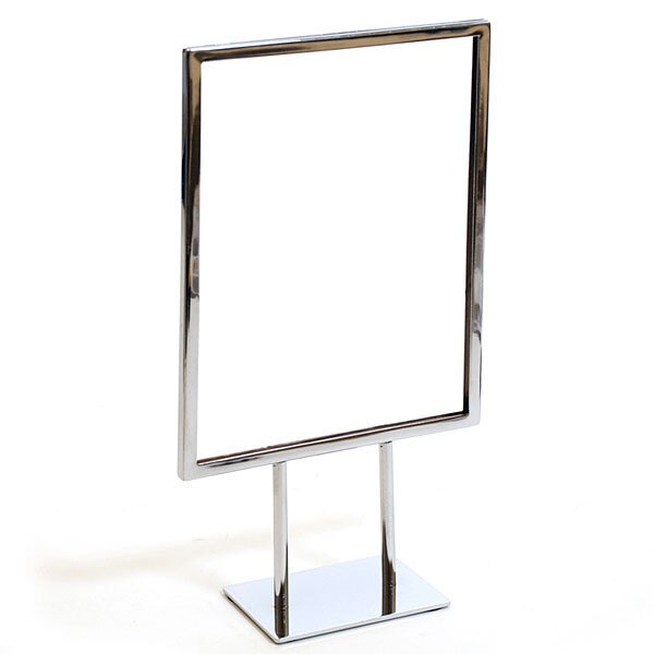 Counter top sign holder with double stem 8-1/2"w x 11"h - chrome