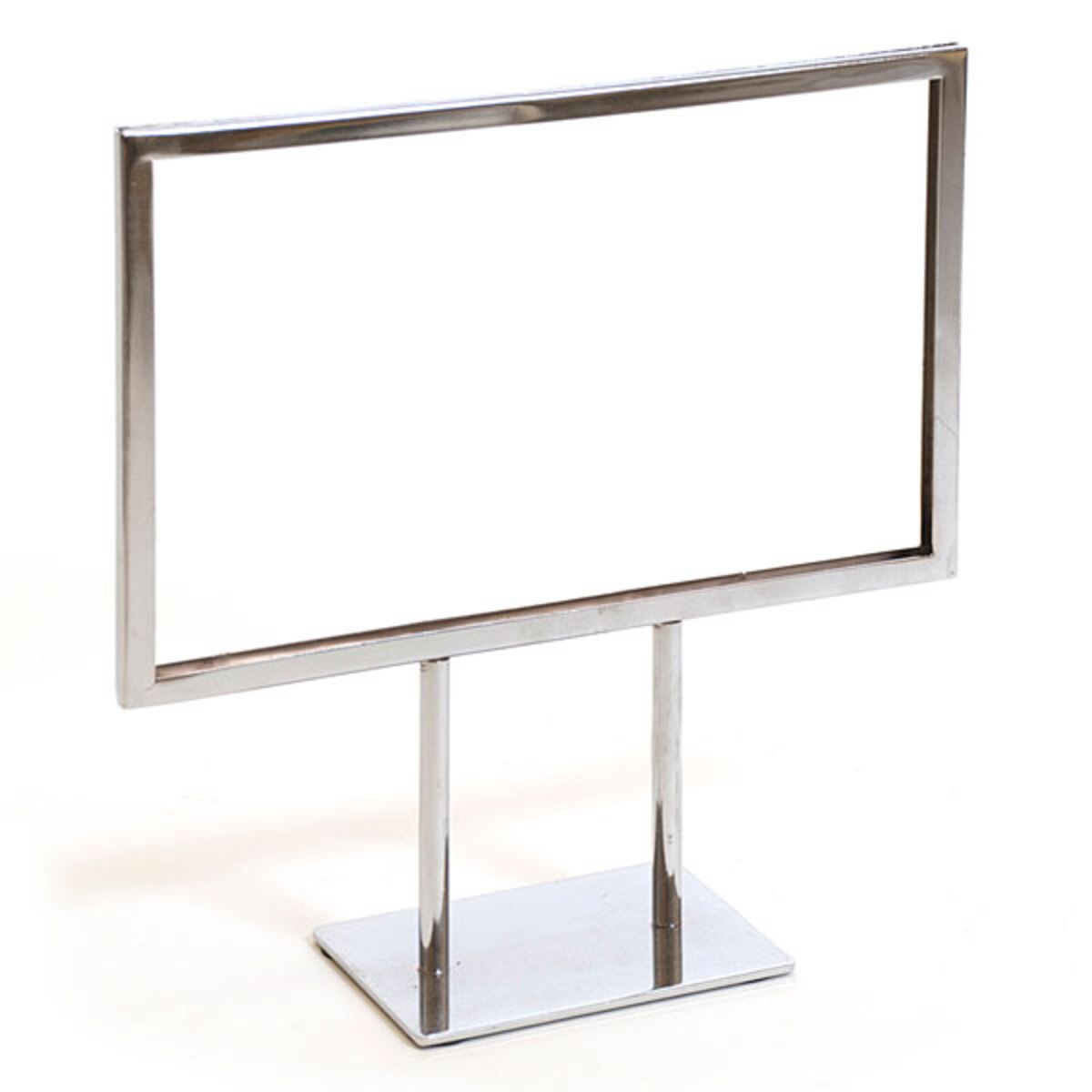 Counter top sign holder with double stem 11"w x 8-1/2"h - chrome