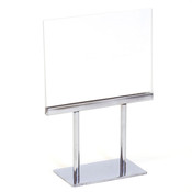 Counter top sign holder double stem 7"w x 5-1/2"h - acrylic head