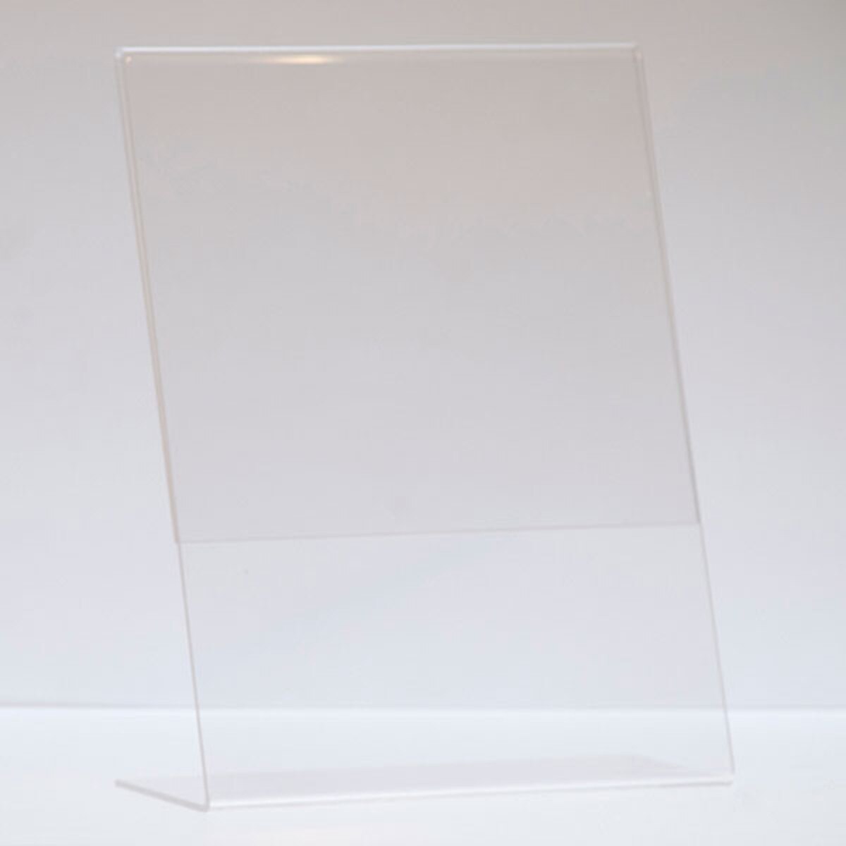 Slant back acrylic sign holder 8 1/2"wx11"h