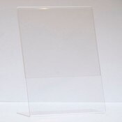 Slant back acrylic sign holder 8 1/2"wx11"h
