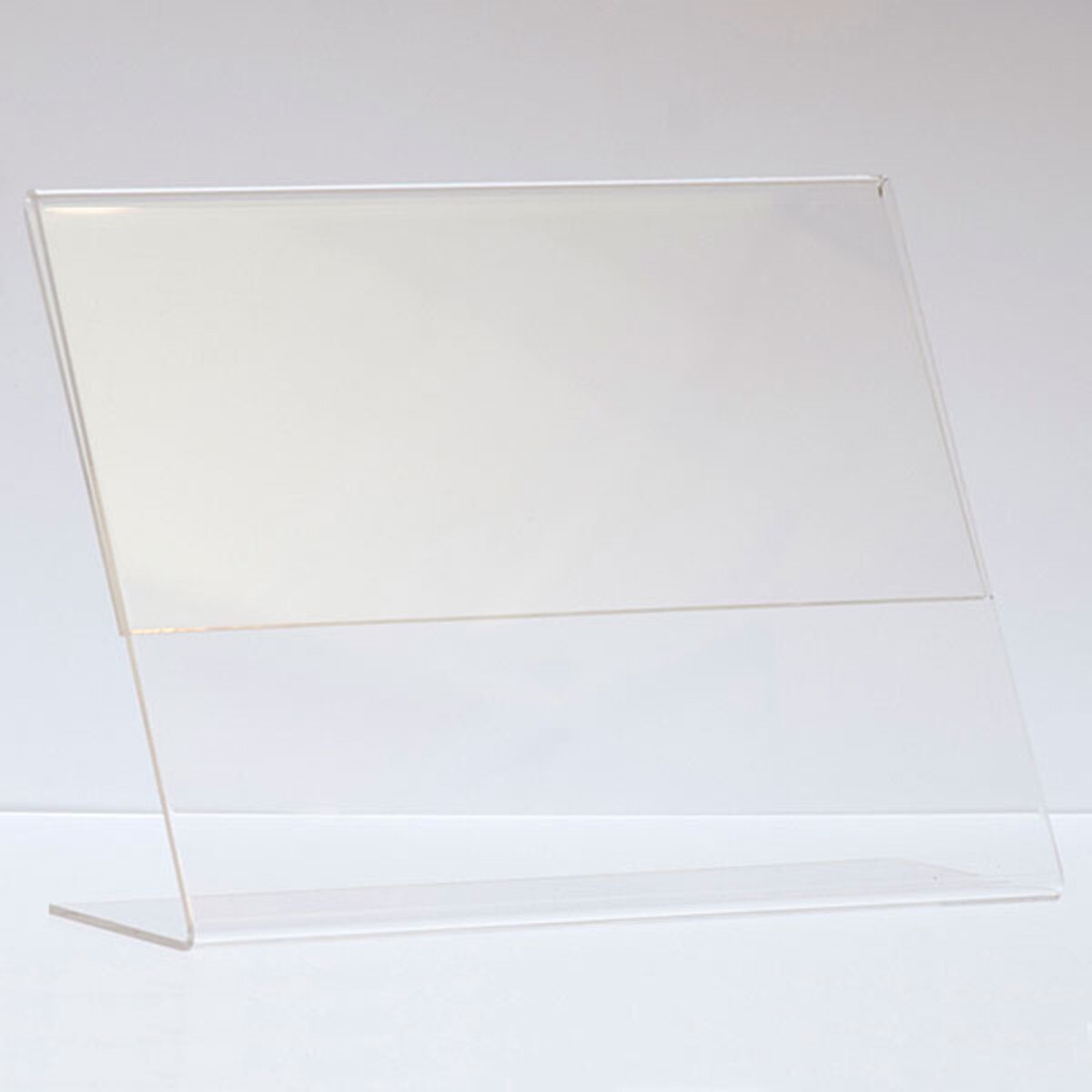 Slant back acrylic sign holder 11"w x 8 1/2"h