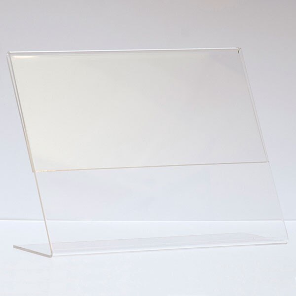 Slant back acrylic sign holder 11"w x 8 1/2"h