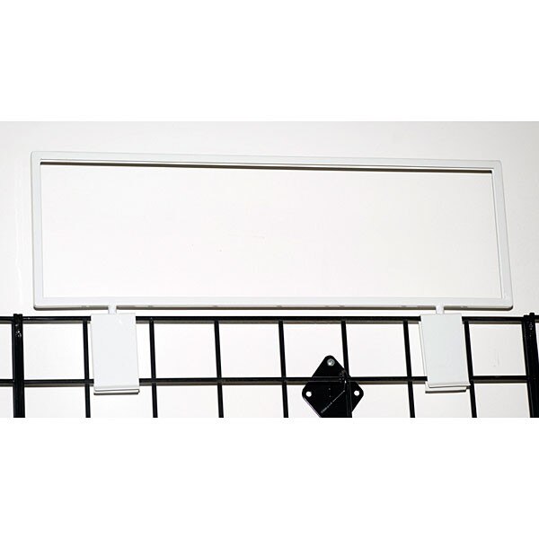 Grid sign holder 22"w x 7"h - white metal