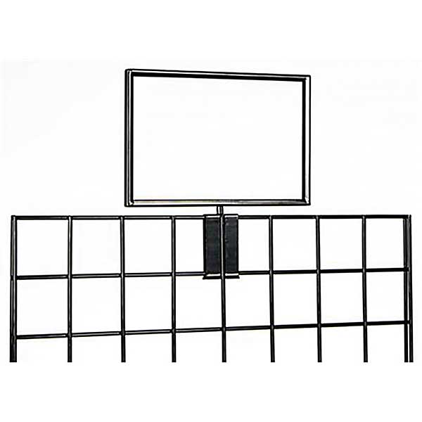 Grid Panel Sign Holder - Black Metal - 11W x 8.5H Topper