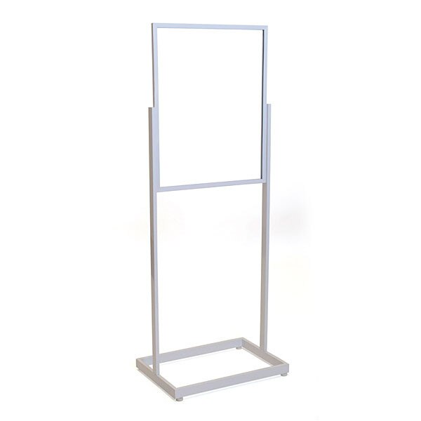 Floor standing sign holder 22x28- rectangular tube - white