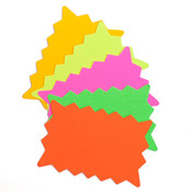 Sunburst sign card 2"x3" blank - 5 fluorescent colors 100/pack