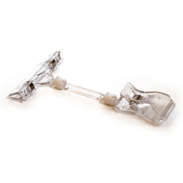 Clip-on sign holder 6-1/4" long with adjustable knuckle - clear
