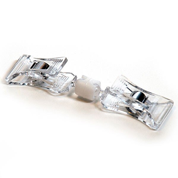 Double clip-on sign holder 3-1/2" long - clear