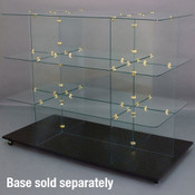 Glass unit rectangular 30 x 60 with rounded corners - chrome connectors