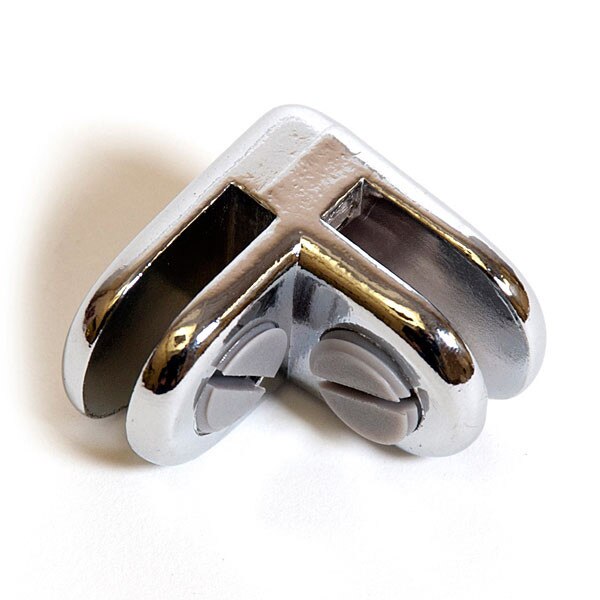 2-way glass connector - chrome