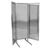 3 way mirror 18"x60" wings with chrome stand 20"x60" center
