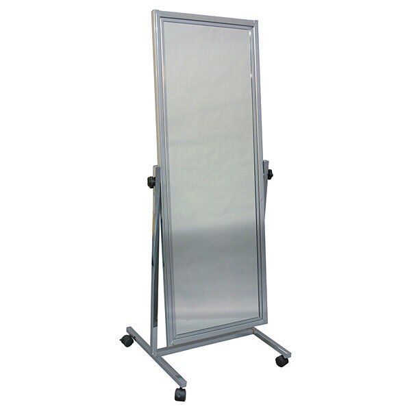 Adjustable mirror with floor stand & casters - 20"x60"