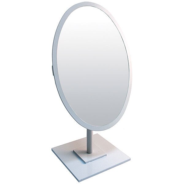 Oval Mirror 10x14 W Base White Frame
