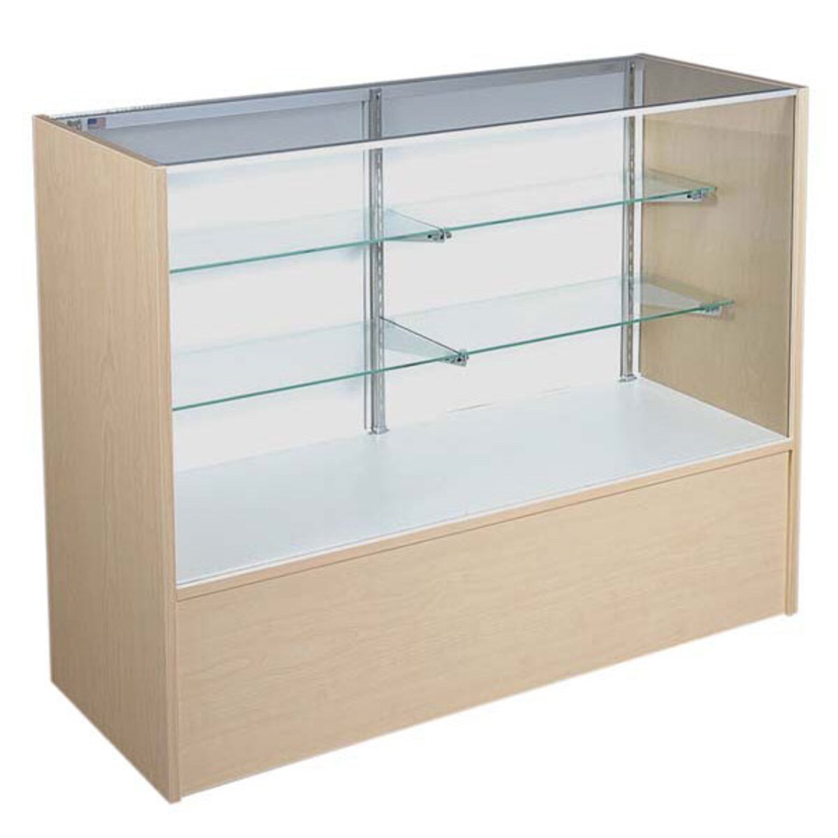 Full vision showcase - maple 48" with light