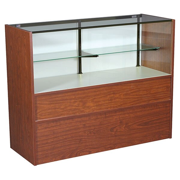 Half vision showcase - cherry 60" black trim with lights