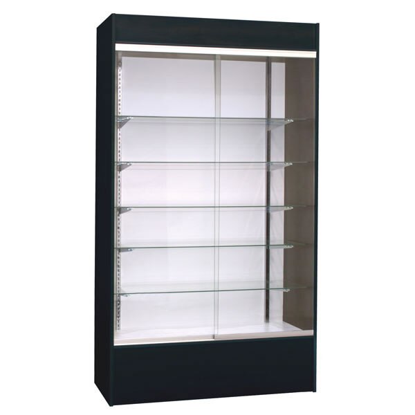Wall unit display black with light
