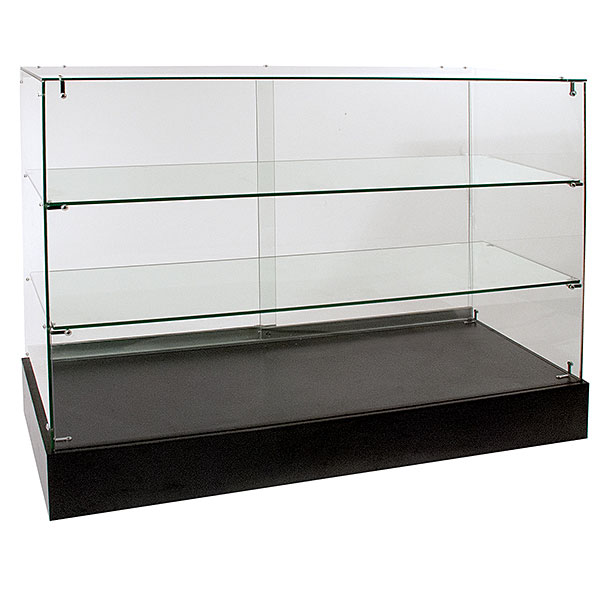 Frameless Glass Showcase Full Vision 48W x 18D x 38H