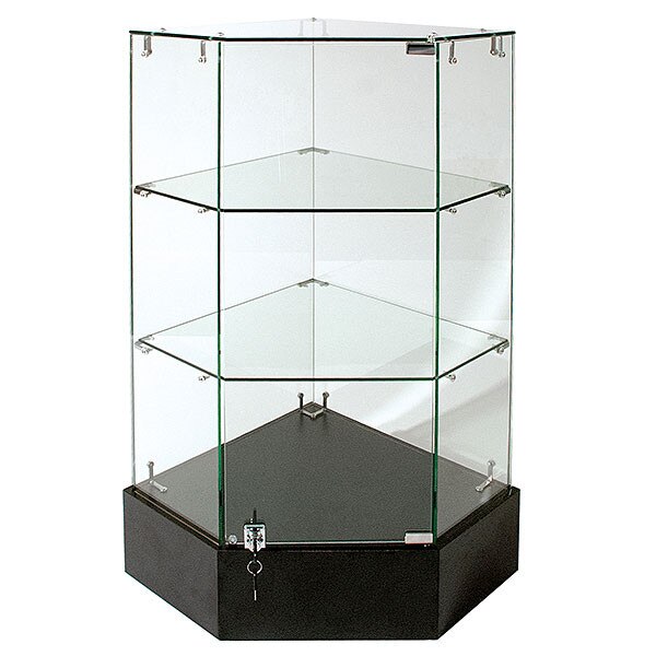 Frameless Glass Corner Unit 18 x 18 x 38H