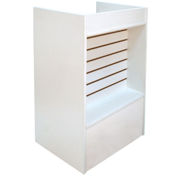 Slatwall Front Well-top Register Stand - White