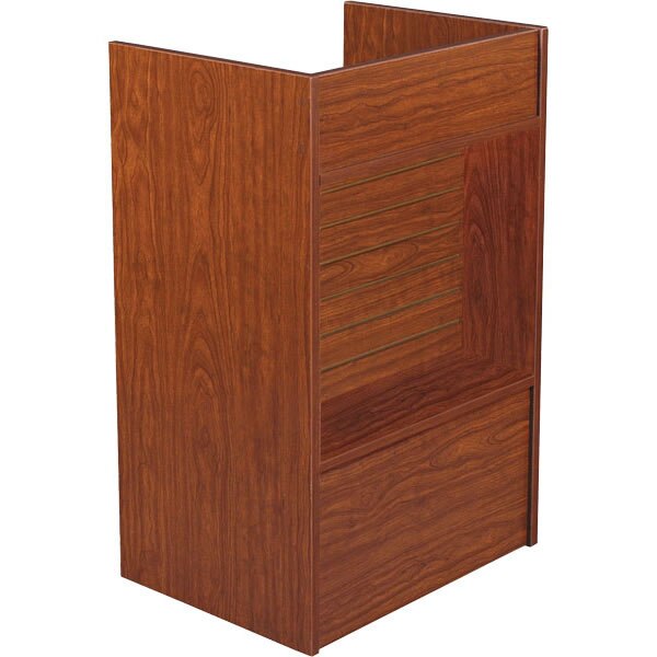 Slatwall Front Welltop Register Stand Cherry